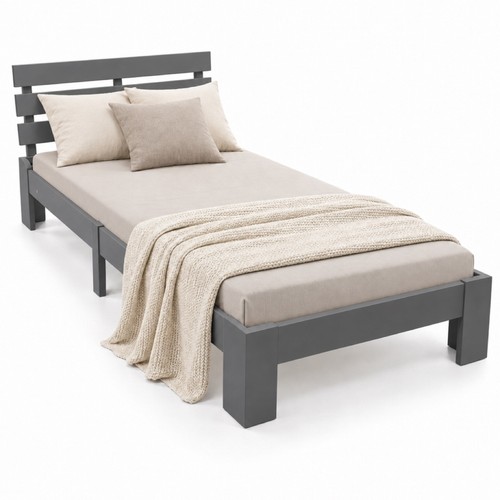 Bed wooden single solid wood - wooden,