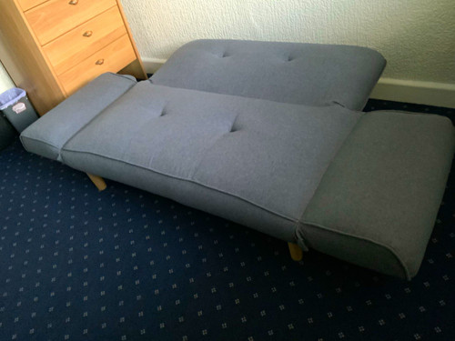 Grey fabric convertible futon - convertible,