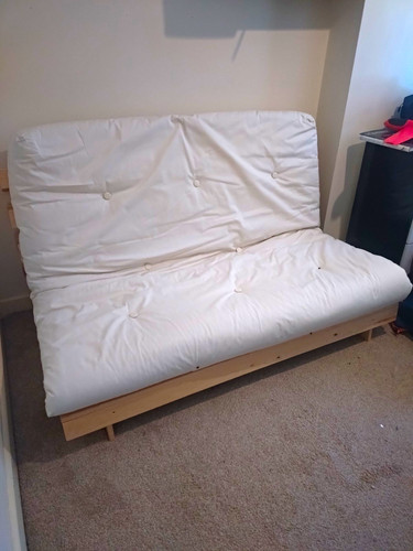 Cream folding futon sofa - cream,