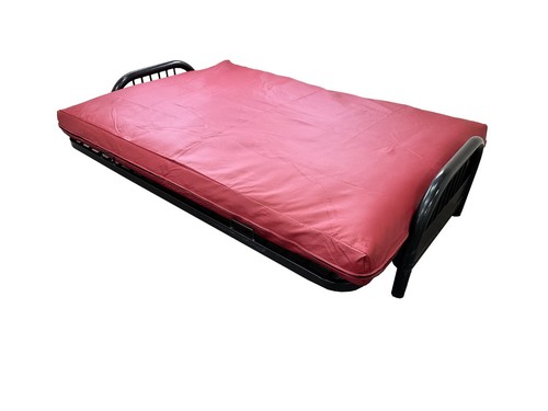 Queen red leather vinyl futon - queen,