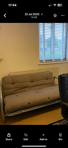 Convertible grey futon sofa - convertible,