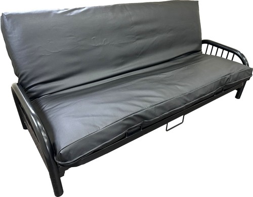 Black leather vinyl full size - leather,